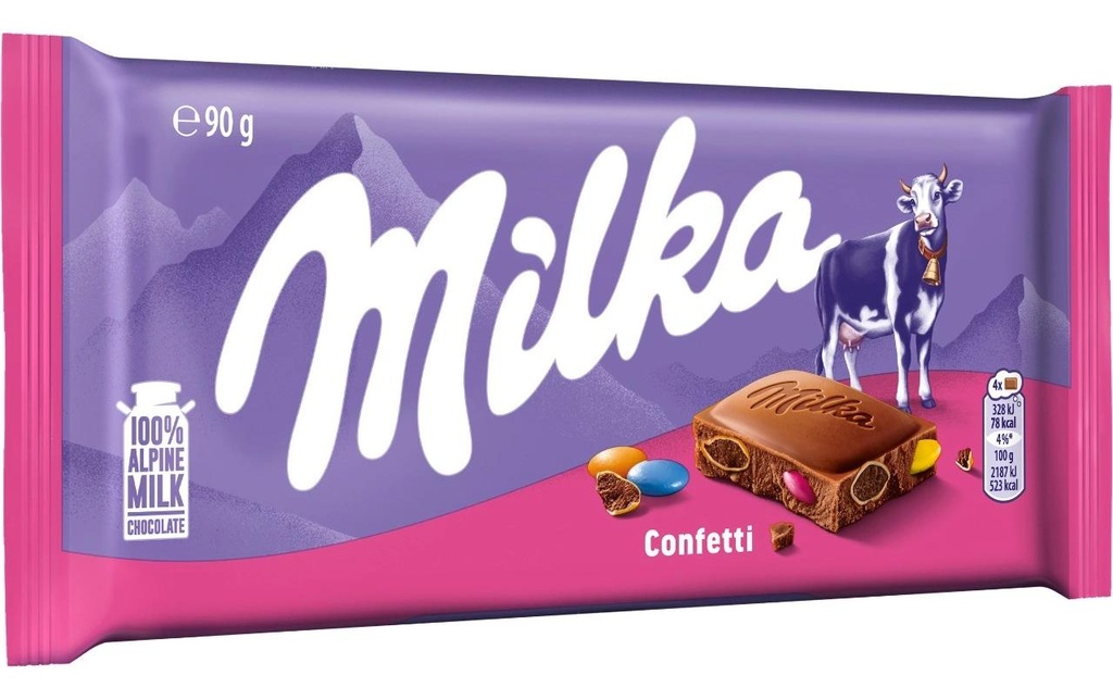 Milka Tablette de chocolat Confetti 90 g