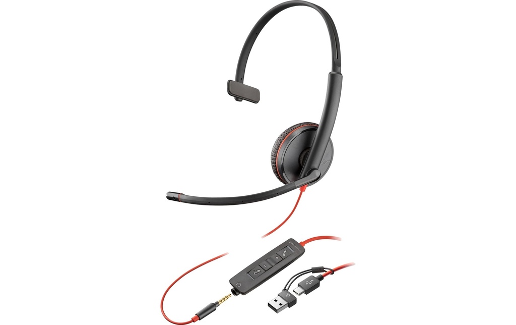HP Casque avec micro Poly Blackwire 3215 Mono USB-A/C