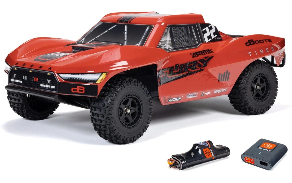 Arrma Short Course Truck Fury Mega 550 2WD, 1:10, RTR, rouge
