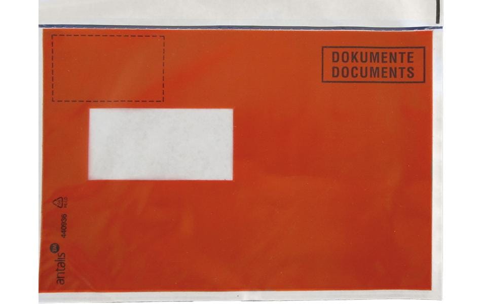 Antalis Pochette pour documents C5 Impression, fenêtre gauche, 1000 pièces, rouge