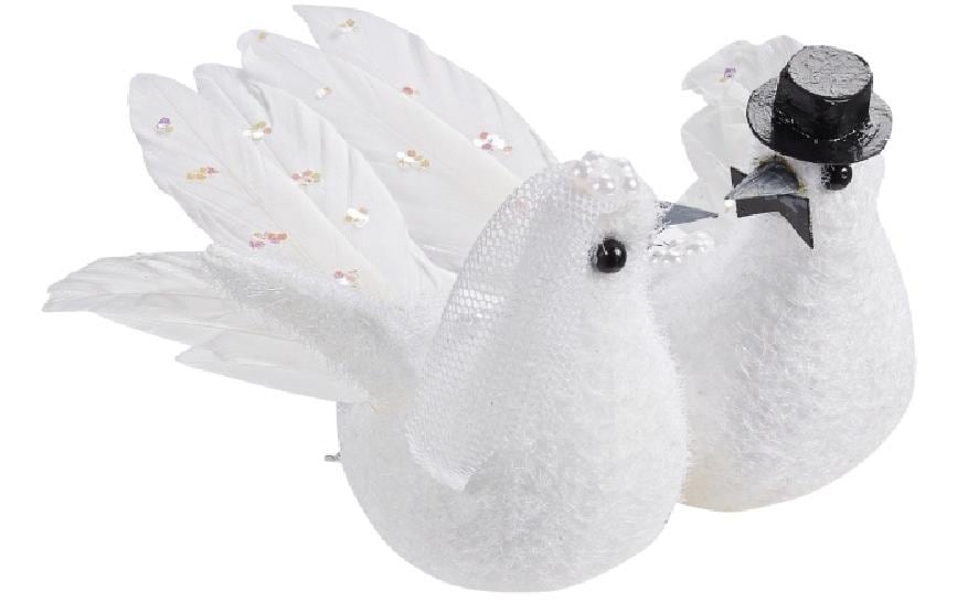 HobbyFun Accessoires de mariage Couple de colombes de mariage Blanc