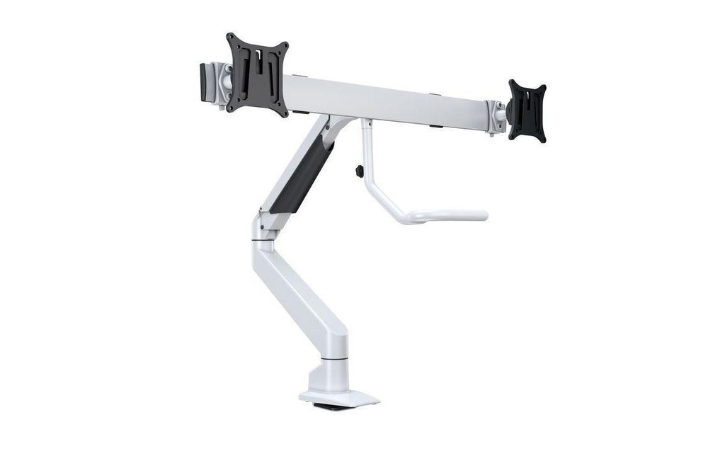 Multibrackets Supports de table Gas Lift Arm + Duo Crossbar 2 argentés