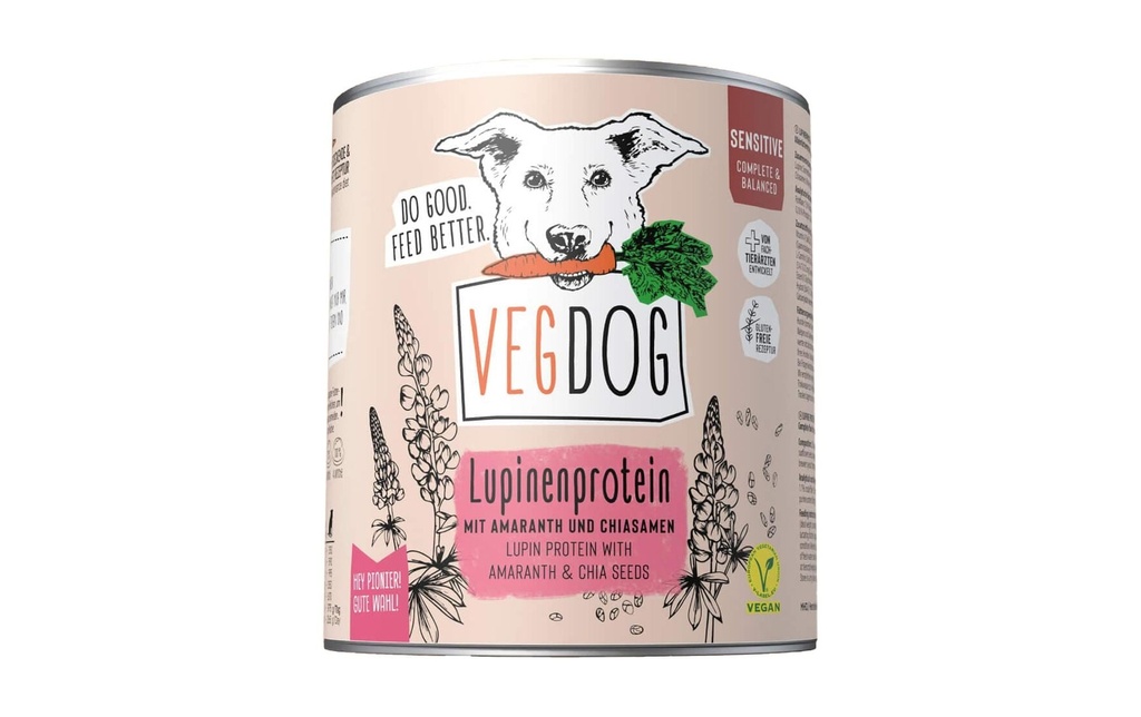 Vegdog Alimentation humide Protéine de lupin sensible 800 g