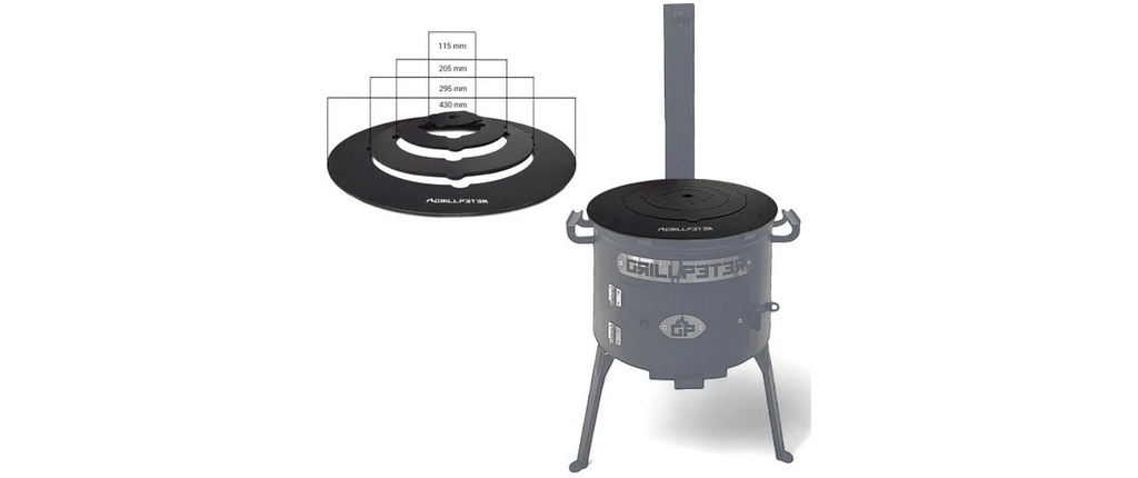 GRILLPETER Plaque de barbecue pour Utschak 40 cm, 12 L
