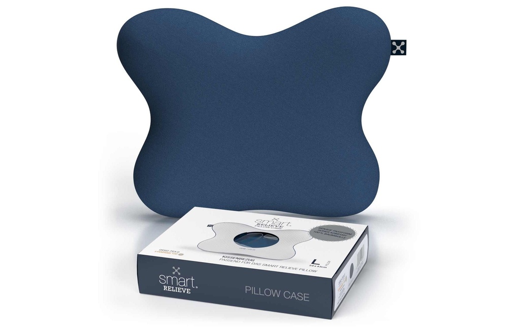 Smartsleep Taie d’oreiller Relieve L 54 x 43 x 13.5 cm, Bleu foncé