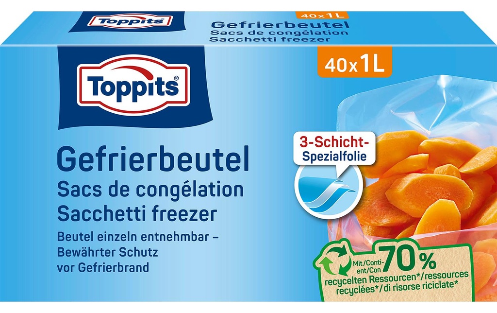 Toppits Sacs de congélation 40 pièces