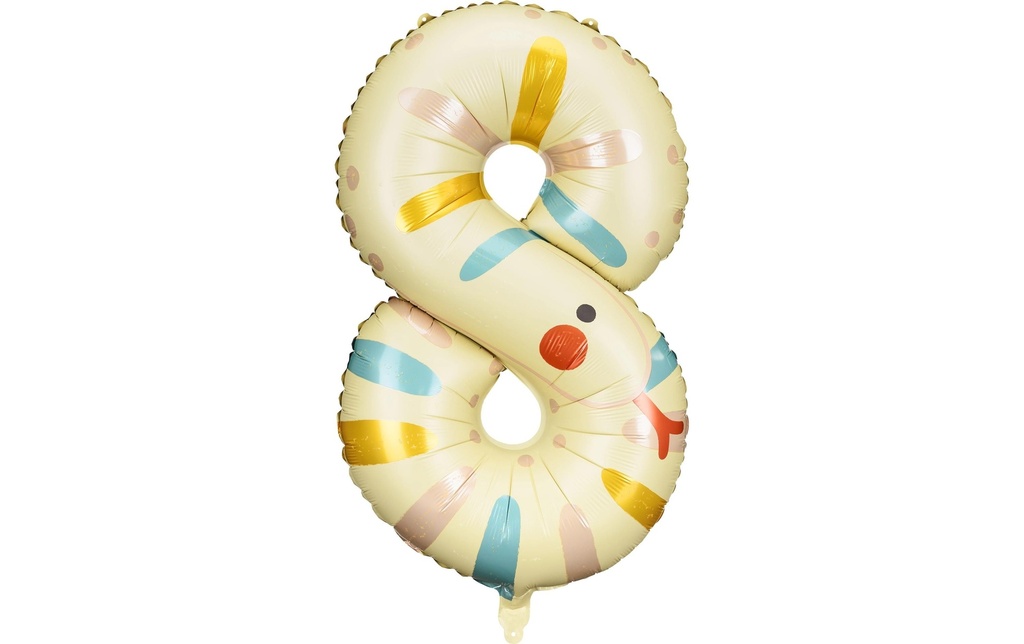 Partydeco Ballon en aluminium Numéro 8 comme motif 55 x 88 cm, 1 pièce