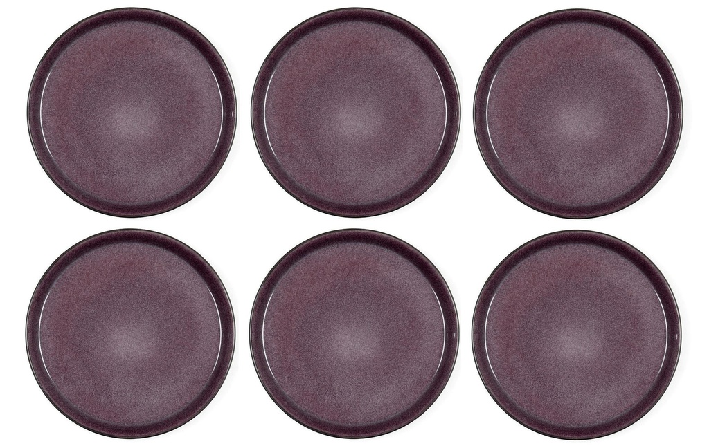 Bitz Assiette non décorative Ø 27 cm, 6 pièces, Noir/Violet