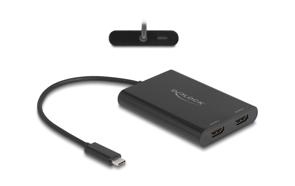 Delock Multiadaptateur USB-C vers 2 x HDMI 4K 60Hz Noir