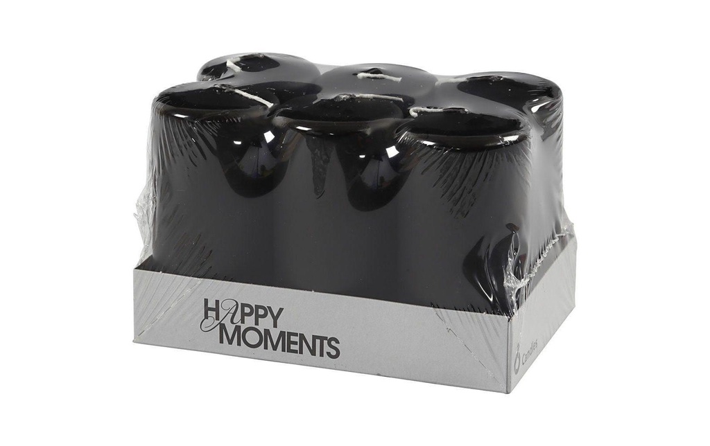 Creativ Company Bougie cylindrique Ø 5 cm Noir, 6 pièces
