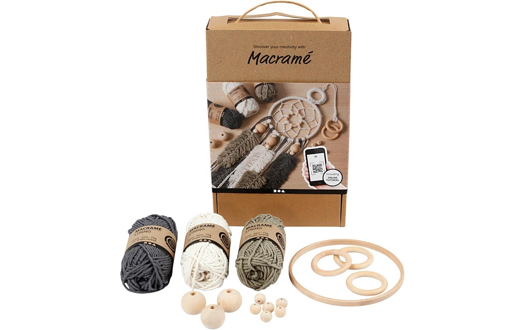 Creativ Company Kits de bricolage Set d'apprentissage Macramé 7 pièces