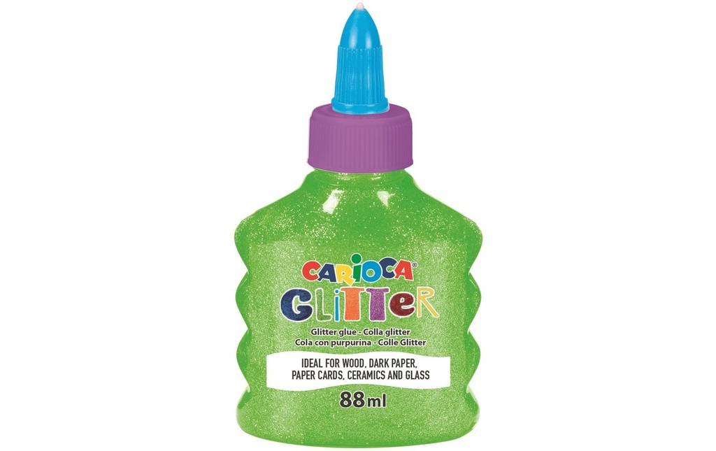Carioca Colle de bricolage Glitter Neon 88 ml, Vert fluo