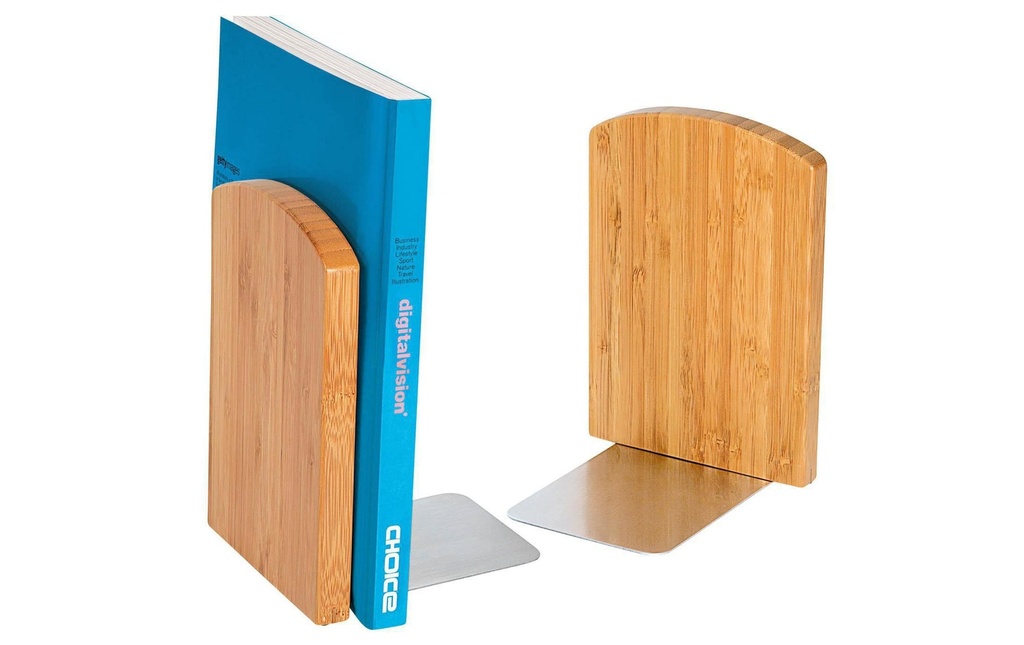 WEDO Kits de serre-livres 2 pièces, bambou