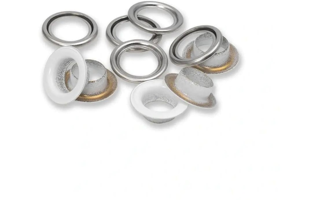 Prym Œillets + disques 11 mm, blanc-argent