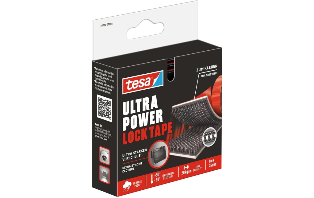 tesa Ultra Power Lock Tape 1 Pièce/s, Noir