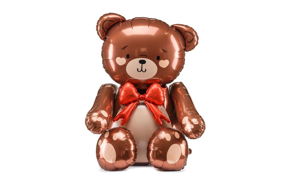 Partydeco Ballon en aluminium Ours en peluche, 59 x 88 cm, 1 pièce