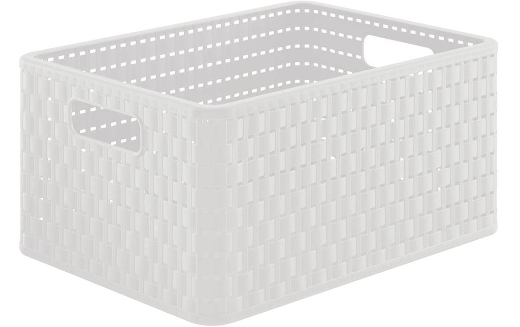 Rotho Panier de rangement Country 36,8 x 27,8 x 19,1 cm Blanc