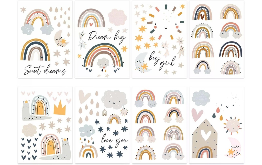 Papierdrachen Kit de tatouage mural Arc-en-ciel