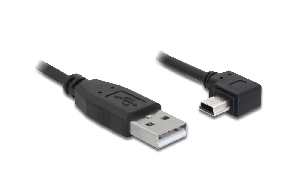 Delock Câble USB 2.0 coudé à 90 USB-A - Mini-USB B 5 m
