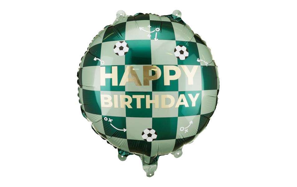 Partydeco Ballon en aluminium Happy Birthday, Vert, 35 x 35 cm, 1 pièce