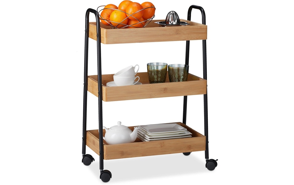 relaxdays Chariot de service 70 x 49.5 x 28 cm