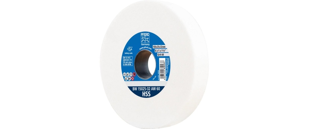 Pferd Meules à chevalet HSS Ø 150 x 25 mm Ø de perçage 32 mm A60