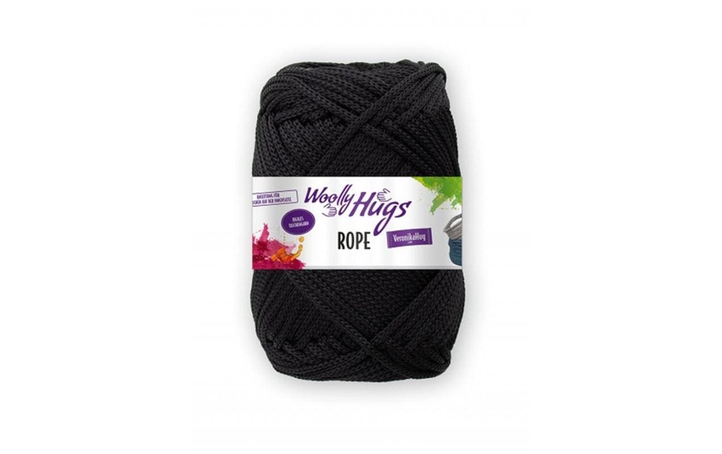 Wolly Hugs Laine Corde à macramé 200 g, Noir