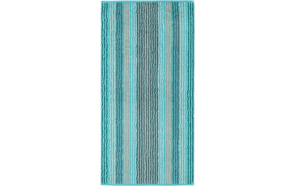 Cawö Serviette de douche Unique Streifen 70 x 140 cm, Turquoise