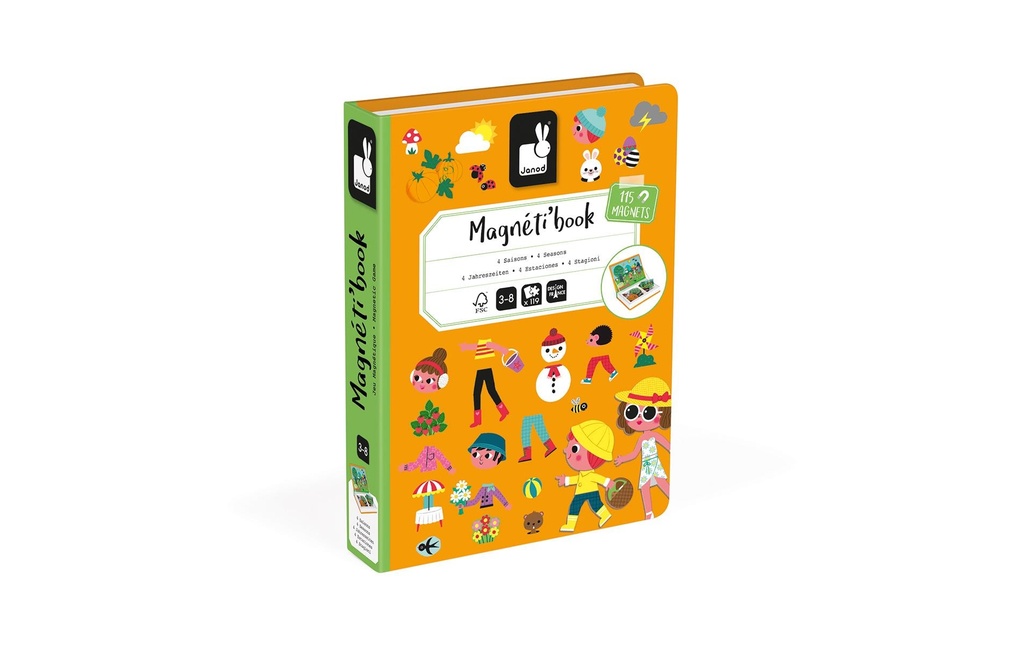 Janod Jouets d’occupation Livre magnétique 4 saisons