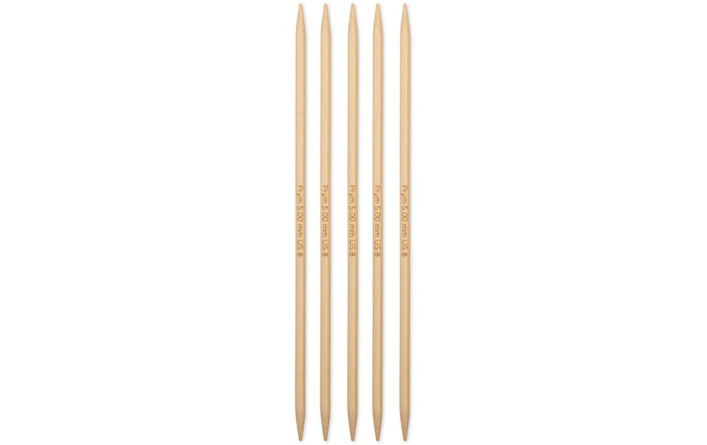 Prym 1530 Aiguilles à tricoter pour bas BAMBUS 5.00 mm, 20 cm