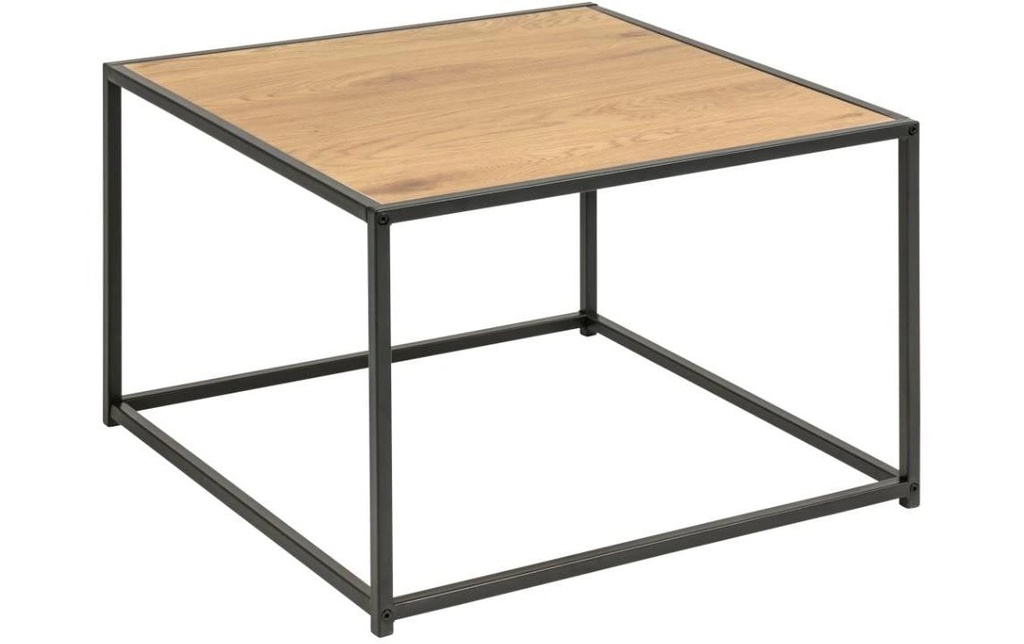 AC Design Table basse Seaford Carré, Noir/Nature