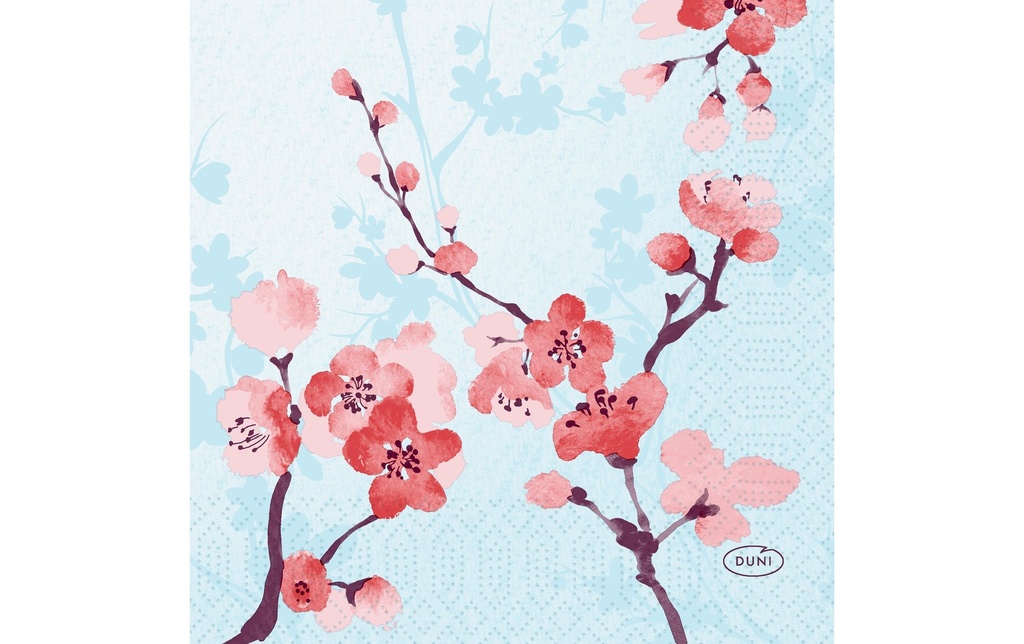 Duni Serviettes en papier Cherry Breeze 24 cm x 24 cm, 50 Pièce/s