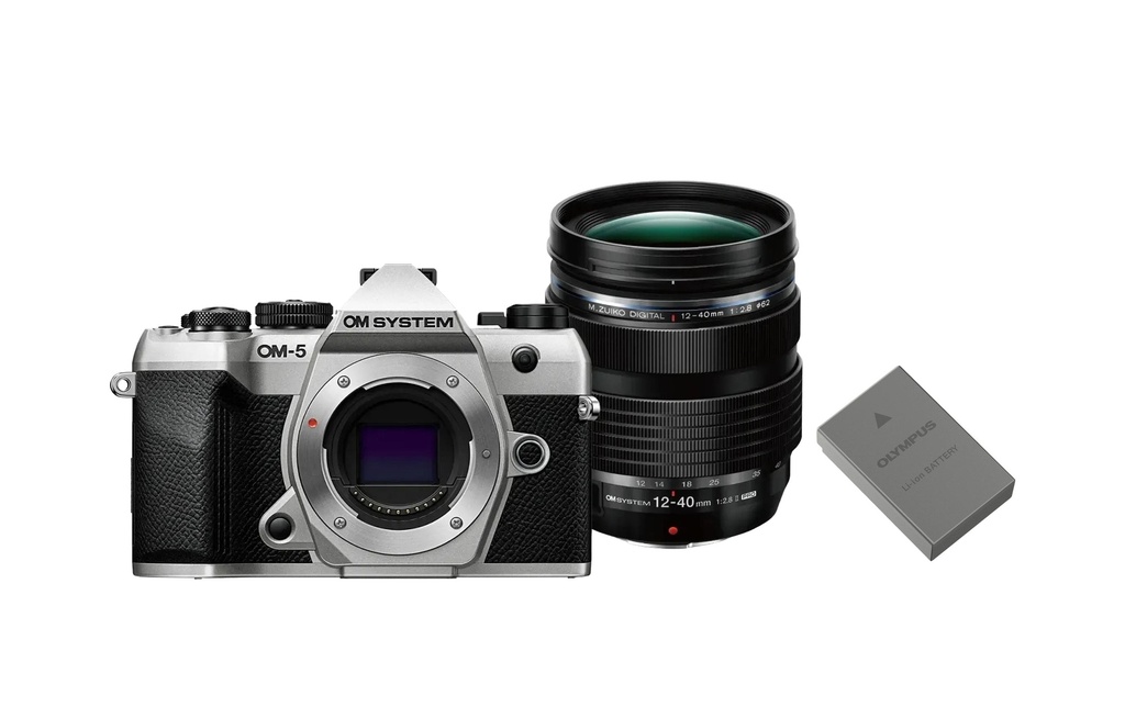 OM-System Appareil photo OM-5 II Argent + 12-40mm + kit batterie