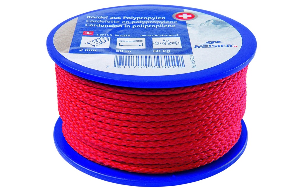 Meister Cordon Ø 2 mm, 50 m, 60 kg, rouge