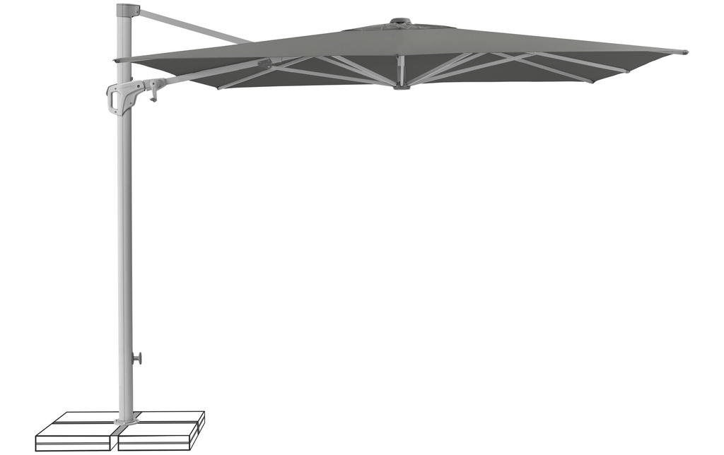 Suncomfort by Glatz Parasol Familyflex Gris pierre, 250 x 250 mm