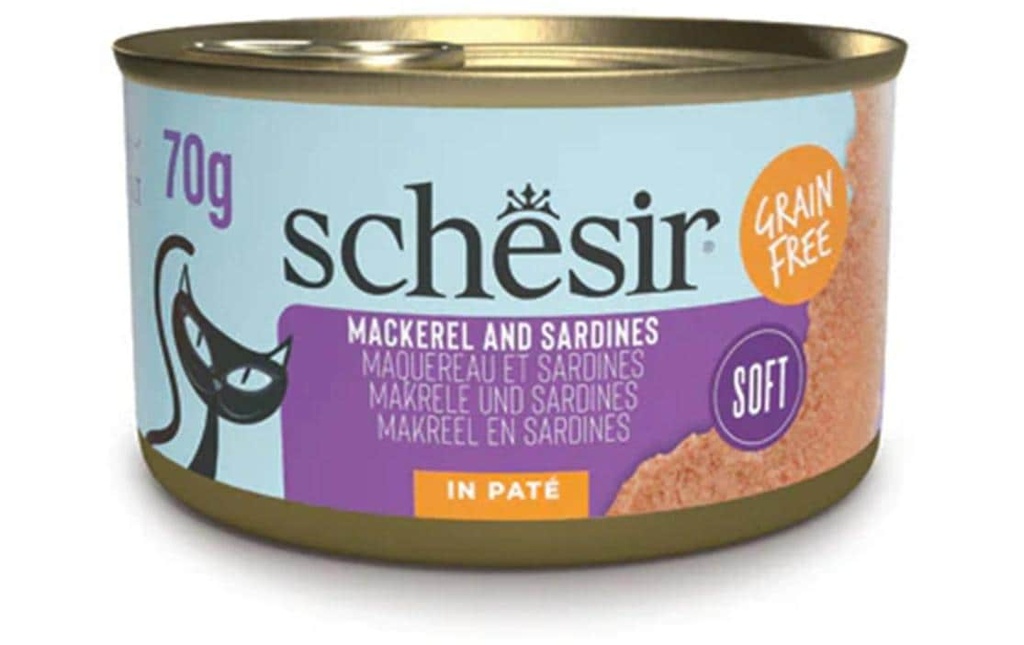 Schesir Alimentation humide Pâté de sardines et filets de maquereau & filets de maquereau