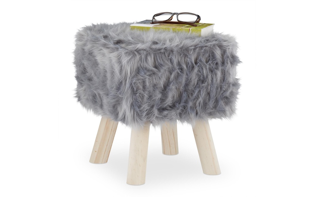 relaxdays Tabouret 37 x 32 x 32 cm, brun/gris
