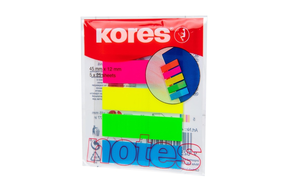 Kores Marque-page Néon 25 pièces par bloc
