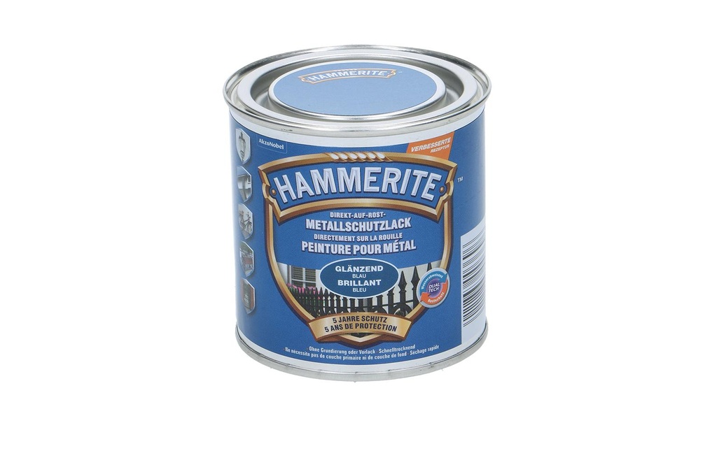 Hammerite Vernis de protection pour métal HG Bleu, 250 ml