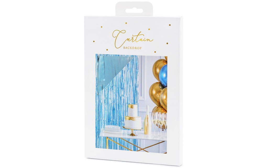 Partydeco Accessoires de fête Rideau 90 x 250 cm, Bleu clair