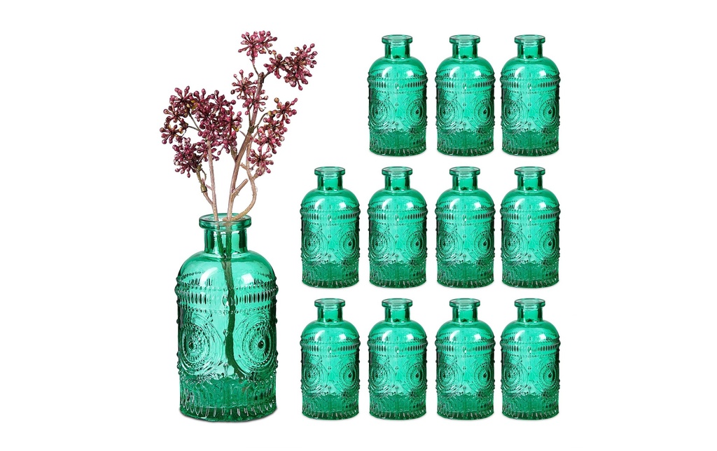 relaxdays Vase Set de 12, vert