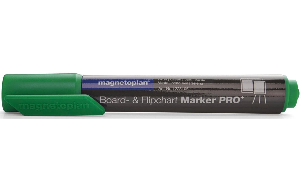 Magnetoplan Marqueur pour flipchart Pro+ Vert, 4 pièces