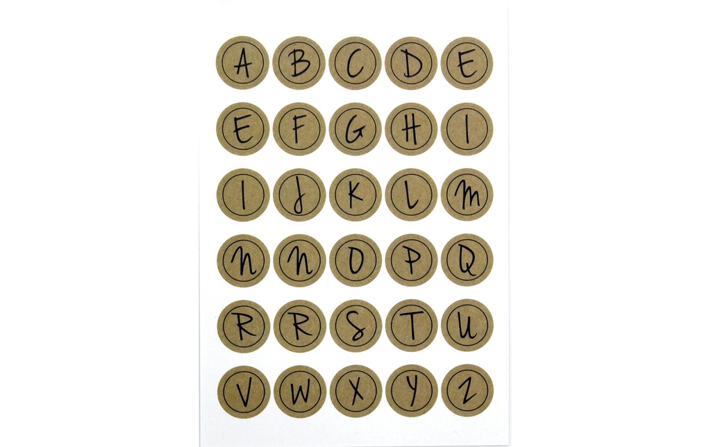 Artoz Autocollants pour lettres Alphabet 6 Pièce/s Brun