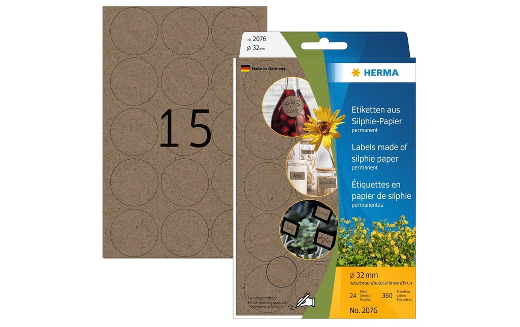 HERMA Étiquettes multi-usage Silphie 32 x 32 mm, 24 feuilles