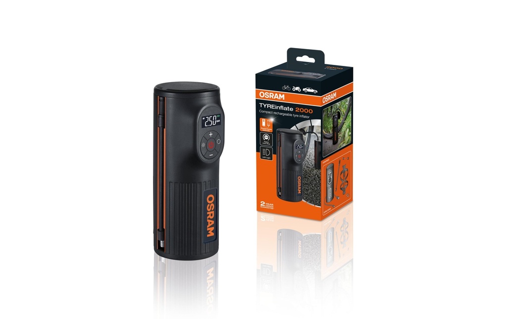OSRAM Compresseur d’air TYREinflate 2000, 8.3 bar