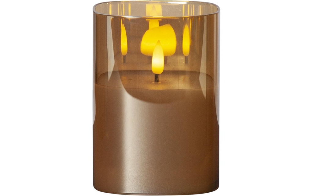 Star Trading Bougie LED Flamme pilier Ø 9 x 12.5 cm, Marron