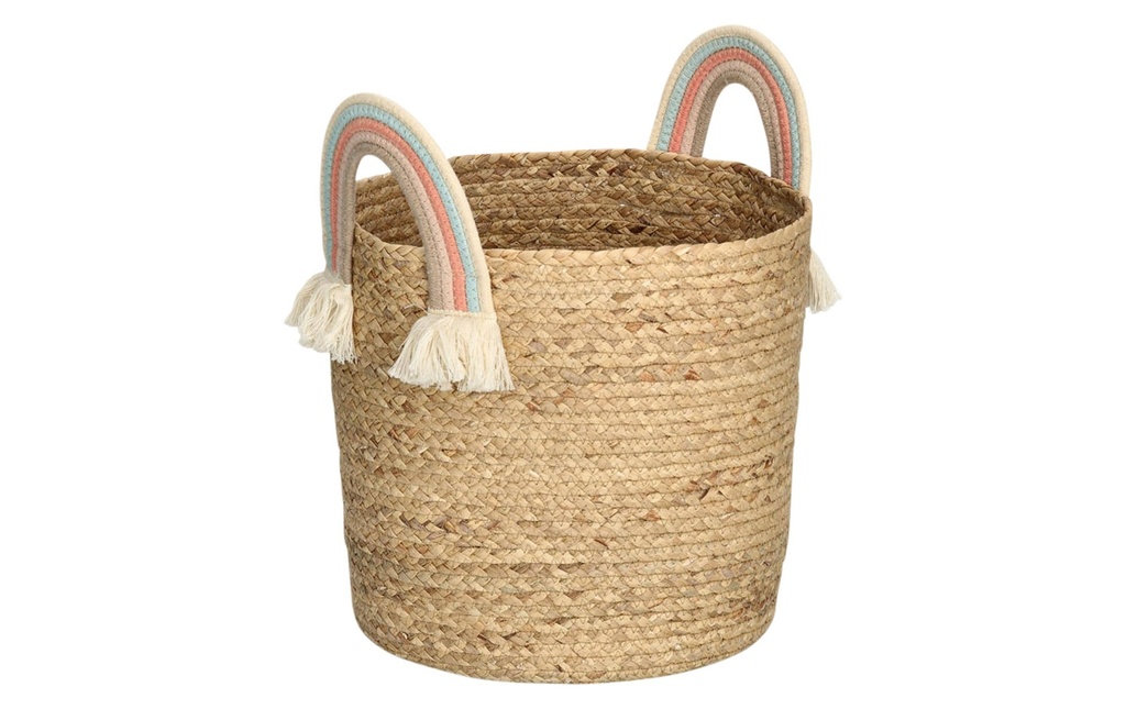 Zeller Present Panier à jouets Rainbow Naturel Herbe de mer 35 x 34 cm