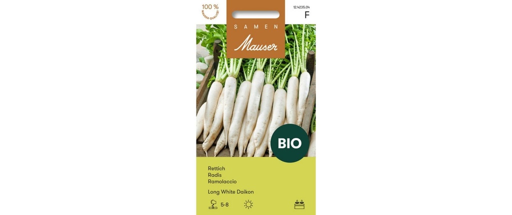 Samen Mauser Semence Radis Long White Daikon BIO