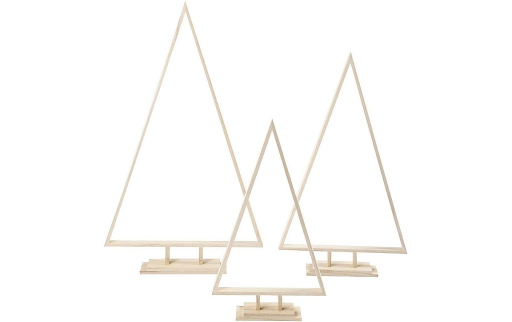 Creativ Company Article en bois 40 + 50 + 60 cm arbres de Noël