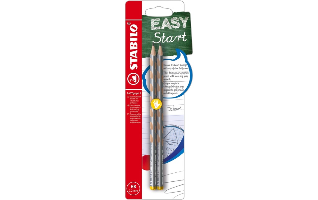 STABILO Crayon EASYgraph S métallique 2 pièces, argent